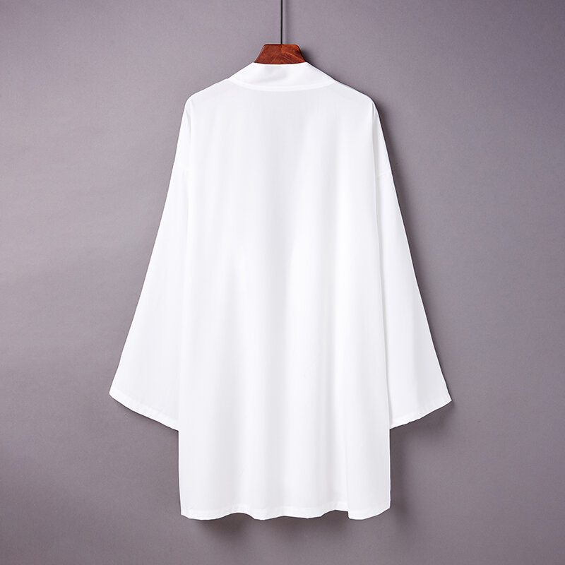 เสื้อสเวตเตอร์ถักผู้ชาย, กิโมโนยูกาตะญี่ปุ่นยูกาตะสีดำแนวสตรีทเสื้อเชิ้ตชายหาดสีขาว