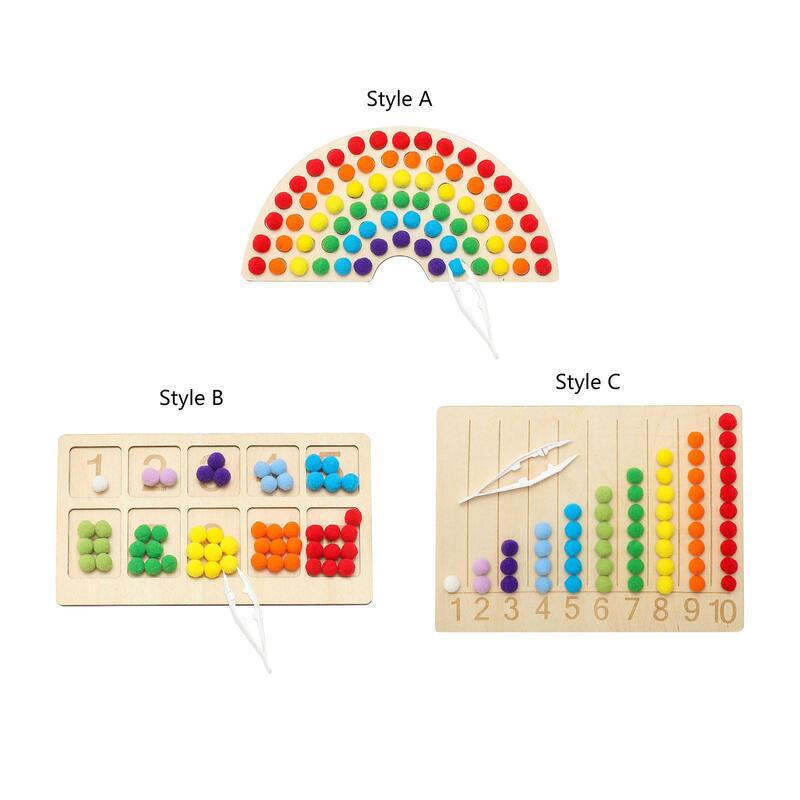 Gioco di perline da tavolo Montessori per l'apprendimento della matematica per attività prescolari di 3 + anni gioco di abbinamento per il conteggio delle attrezzature precoci