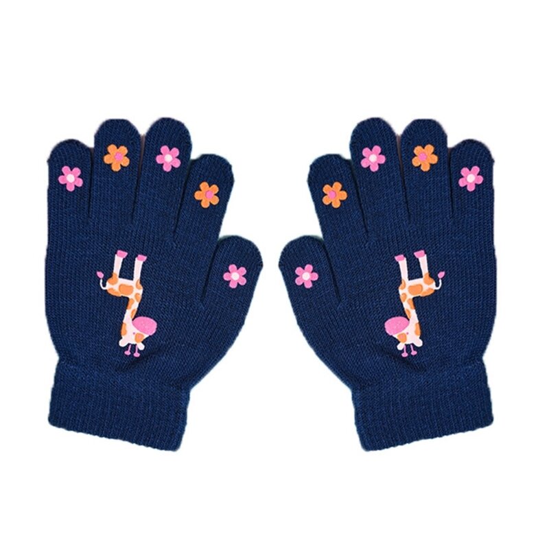 Толстые варежки, зимние теплые вязаные перчатки для детей, мальчиков и девочек, рождественский подарок