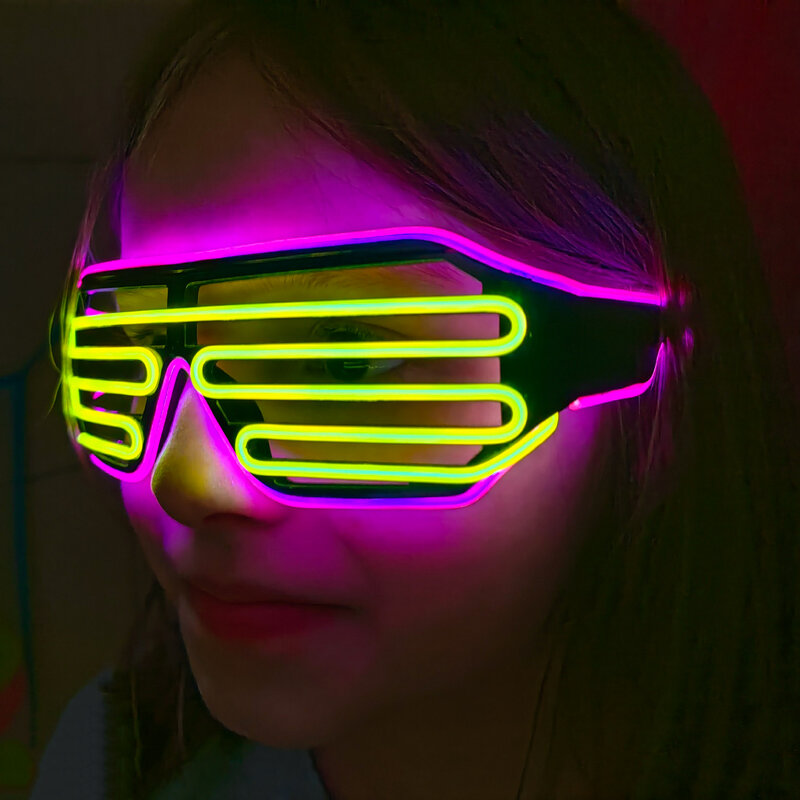 Kacamata dasi kupu-kupu Led kacamata Neon pesta berkedip kacamata EL kawat bersinar Gafas bercahaya Bril hadiah baru kacamata cahaya terang