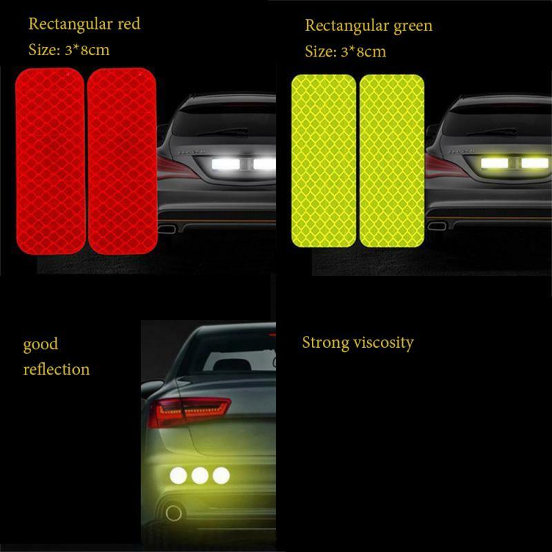 Pegatinas reflectantes para coche con acabado brillante, advertencia de seguridad, accesorios para coche de calidad duradera, Reflectiv, conducción nocturna, Anti ultravioleta