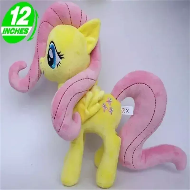 Personajes de Anime princesa Luna Fluttershy Rainbow Horse Plush Doll, animales de peluche, juguetes para niños, 25-30CM