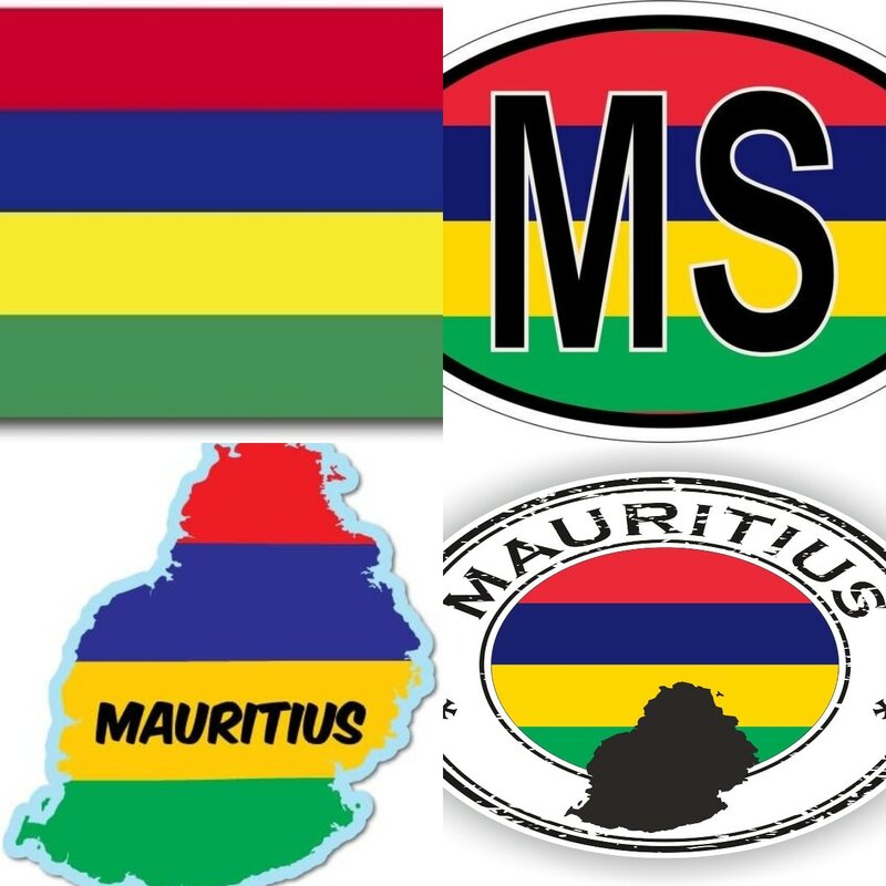 Mauritian Flag Sticker FA Graphix Decal Self Adhesive Vinyl Mauritius MUS MU Car Vinyl Waterproof Stickers