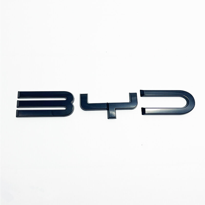 BYD-Emblema Frontal de Carro, Adesivo ABS, YUAN PLUS, Decalques para BYD, ato 3, Logotipo Preto, Capa do Emblema, Estilo de Carro, 3D