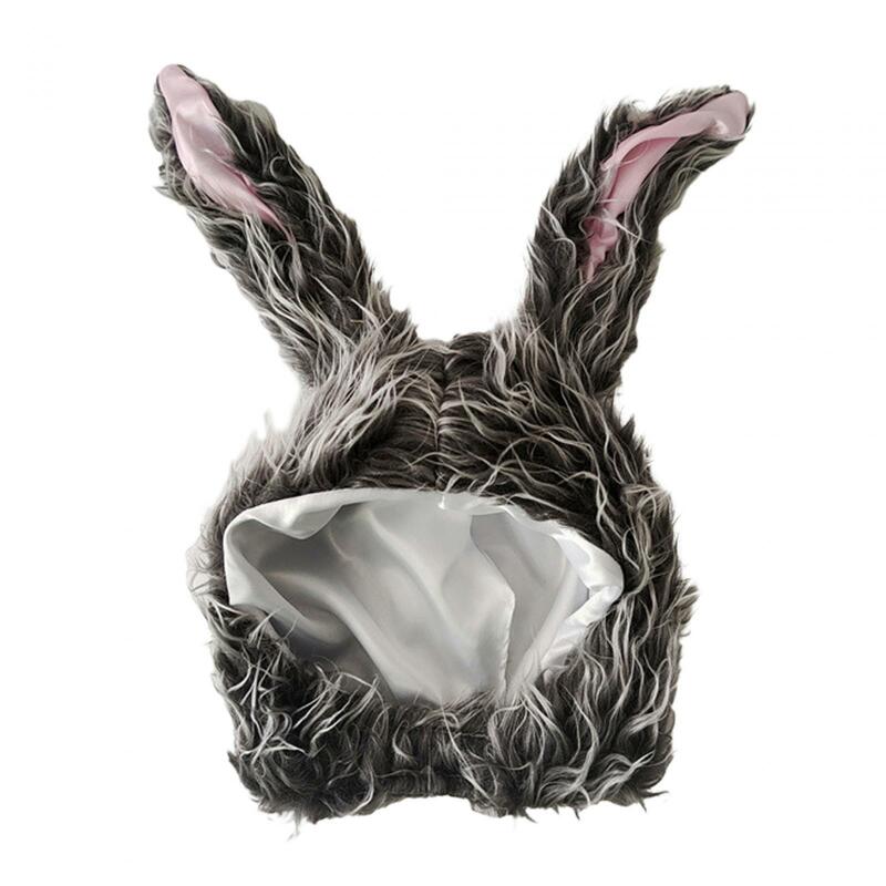Topi telinga kelinci topi liburan lucu hiasan kepala nyaman musim dingin yang dapat disesuaikan panjang untuk Cosplay wanita gadis gaun pesta mewah Halloween hadiah