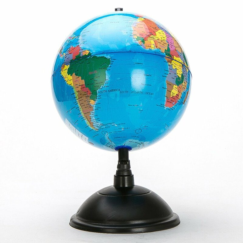 Globo mundial branco com suporte giratório, brinquedo educativo, geografia, melhora o conhecimento da terra e geografia, inglês quente, 20cm