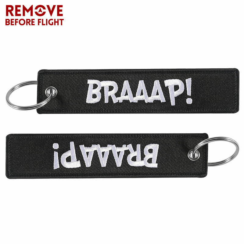 5PCS Fashion Car Keychain BRAAAP Embroidery Key Chain for Motorcycles and Cars Gifts Tag Key Fobs Holder OEM Keychain Keyring