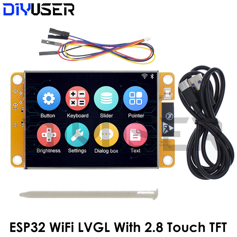 Esp32 arduino lvgl wifi & bluetooth entwicklungs karte 2,8 "240*320 smart display bildschirm 2,8 zoll lcd tft modul mit touch wroom