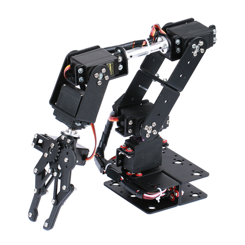 Mainan Robot uap DIY 6 DOF logam Aloi Kit cakar lengan mekanis MG996 untuk Arduino Robot Kit Ps2 kontrol tanpa kabel dapat diprogram