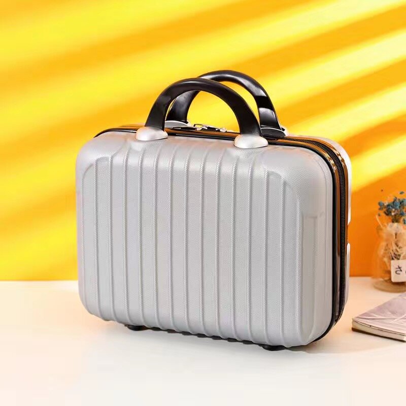 Gepäck Organizer Weibliche 14 zoll Koffer Frauen Einfache Kosmetische Fall Mini Box Tragbare Kleine Reisetasche Einfarbig Lagerung Box