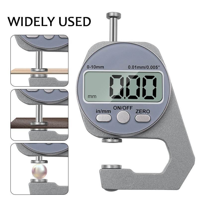 Mini Precieze Digitale Diktemeter Meter Tester Micrometer Dikte Spitse Kop 0 - 10 Mm