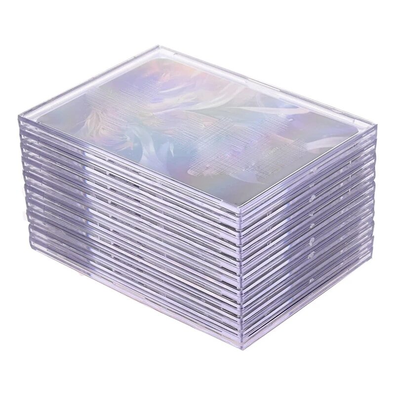 10 قطعة/الحزمة أكريليك شفاف جمع الأكمام إطارات لتداول قابل للجمع كرة السلة الرياضة بطاقات TCG بطاقة صور