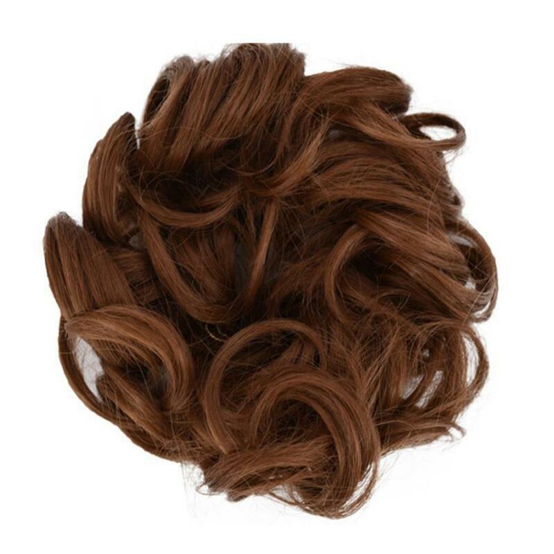 Extensões de cabelo sintético para mulheres, bagunçado encaracolado, elástico no cabelo Scrunchies, Donut Chignon, Updo Pieces, moda