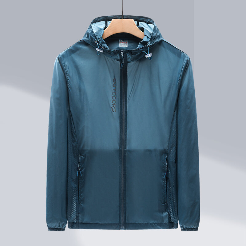 Летняя Солнцезащитная куртка, Повседневная модная однотонная ветрозащитная куртка с капюшоном для альпинизма, уличная одежда для рыбалки, кемпинга, мужская одежда