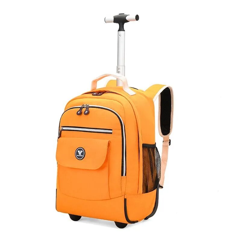 Рюкзак на колесиках для женщин, дорожный школьный ранец для Ноутбука 18 дюймов с 2 колесиками для подростков, чемодан для ручной клади