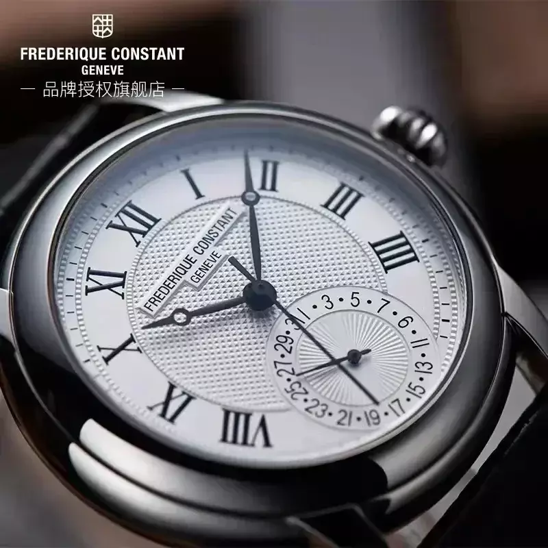 Nowy modny luksusowy męski zegarek minimalistyczny podwójna igła Frederik stały zegarek FC-710 skórzany pasek rekreacyjny zegarek kwarcowy