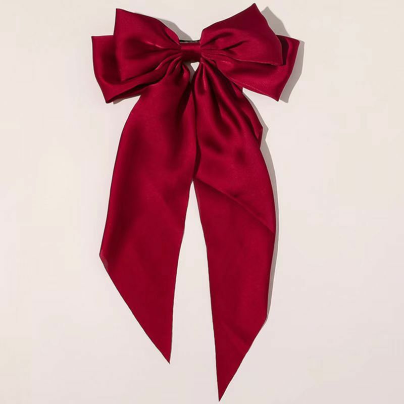 Big Bow Solid Color Women's Versatile Spring/Summer Hair Clip Half Tie Hair Girl Tie Hair Ponytail Accessories New Product