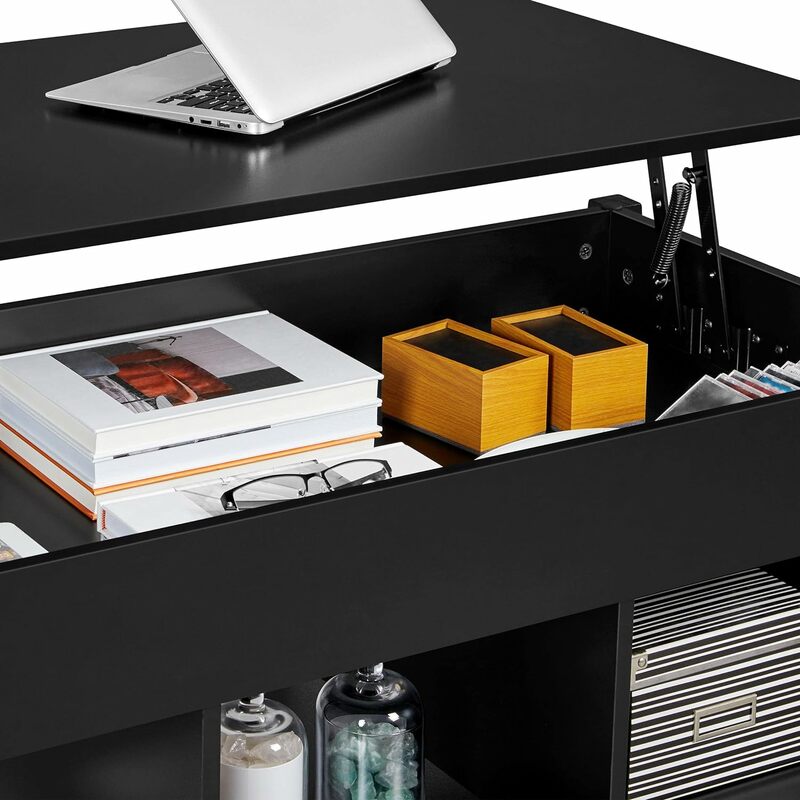 Фотообои, дюйма, подъемный журнальный столик, подъемный центральный столик со скрытым отсеком и 3 открытыми полками в форме кубиков для гостиной