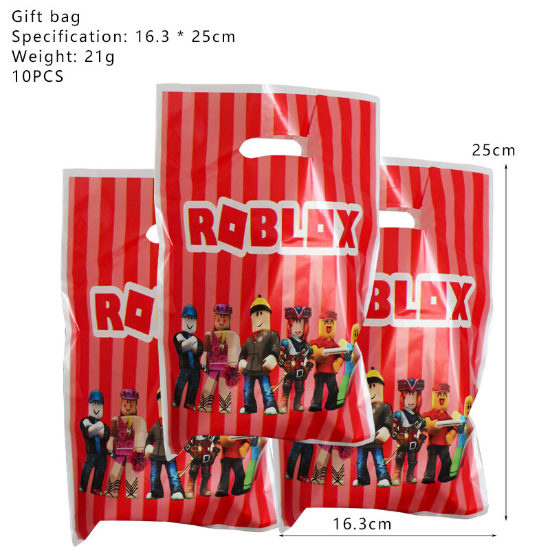 Roblox-suministros de decoración para fiesta de cumpleaños, juego de celebración de Roblox, globos, vajilla desechable, platos y vasos, juguetes para Baby Shower