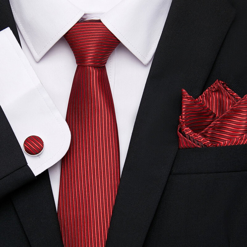 Jacquard Fashion Marke Silk Festliche Präsentieren Krawatte Taschentuch Manschettenknopf Set Krawatte Hemd Zubehör Mann der Gold Hochzeit Präsentieren