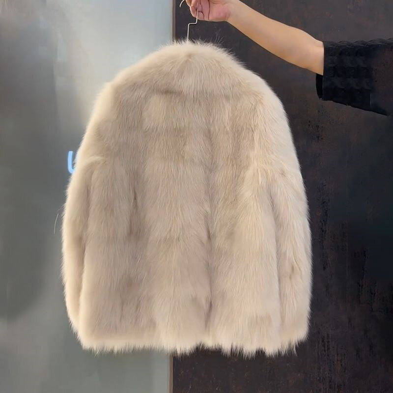 Manteau mi-long en fourrure pour femme, veste de tempérament coréen Mao Mao, haut chaud, mode automne et hiver, nouveau, 2024