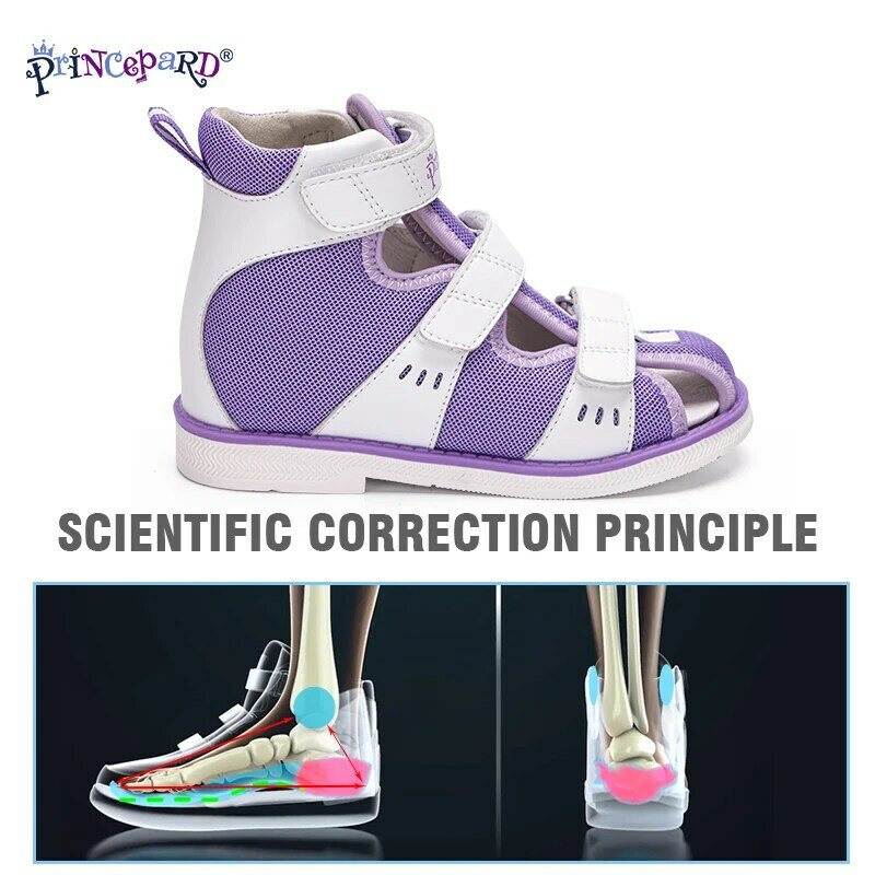 Princepard 2022 dzieci buty ortopedyczne na płaskostopie letnie obuwie dziecięce z zamkniętymi palcami chłopców sandały dziewczęce z podparciem kostki