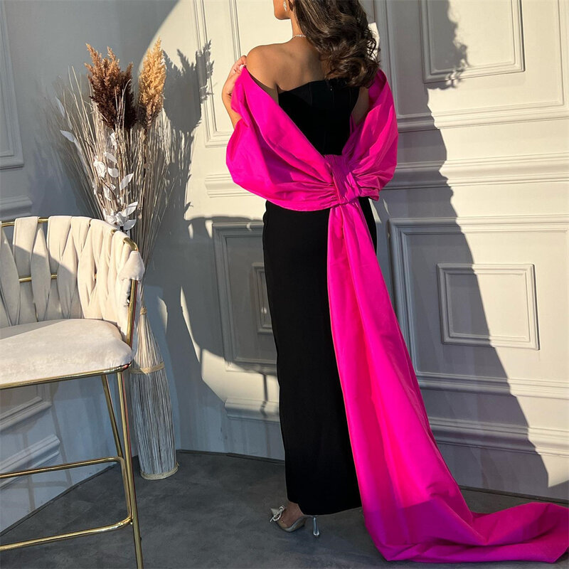 MOBUYE 2024 Arab Dubai Off The Shoulder Neckline Prom Dress lunghezza caviglia sera moda elegante abito da festa per le donne