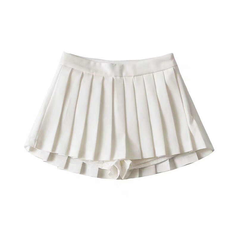 Zoki сексуальные женские плиссированные юбки с высокой талией летние винтажные мини-юбки Корейская теннисная Студенческая белая дизайнерская танцевальная юбка