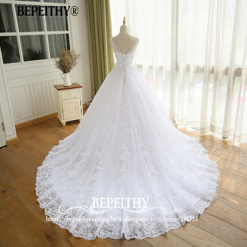 Великолепное свадебное платье с кружевом Vestido De Novia Princesa, винтажное свадебное платье, реальное изображение, бальное свадебное платье 2022 для женщин