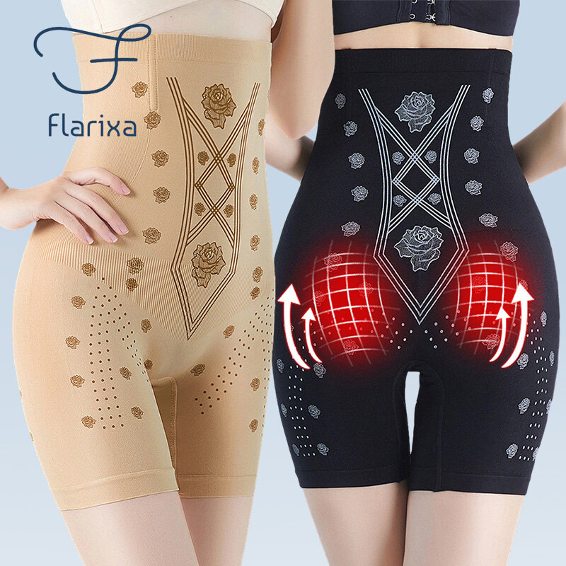 Flarixa High Waist Shaping Panties Women's Slimming Underwear Postpartum Tummy Control Shorts Negative Ion Panties Body Shaper