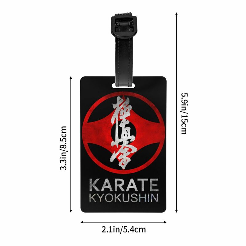 Karate Kyokushin Tag Bagagem, Tag Bagagem Personalizado, Tampa de Privacidade, ID Card Nome, Artes Marciais Bagagem Tags
