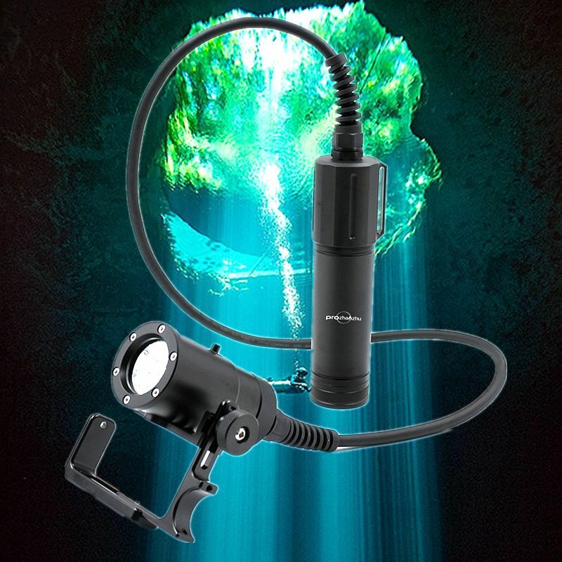 Canister Diving Lamp Underwater 4000 Lumen Rechargeable Diving Torch IP68 Waterproof 150M Diving Light With Goodman Handle