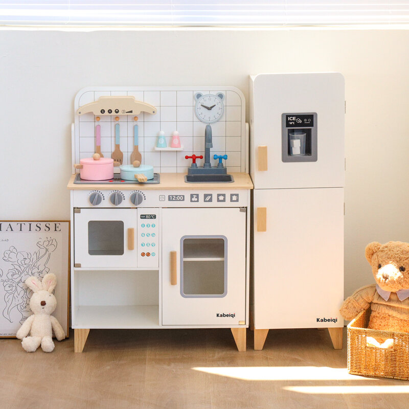 XIHATOY-Conjunto de brinquedo infantil de cozinha de madeira, meninos e meninas, bebê, casa
