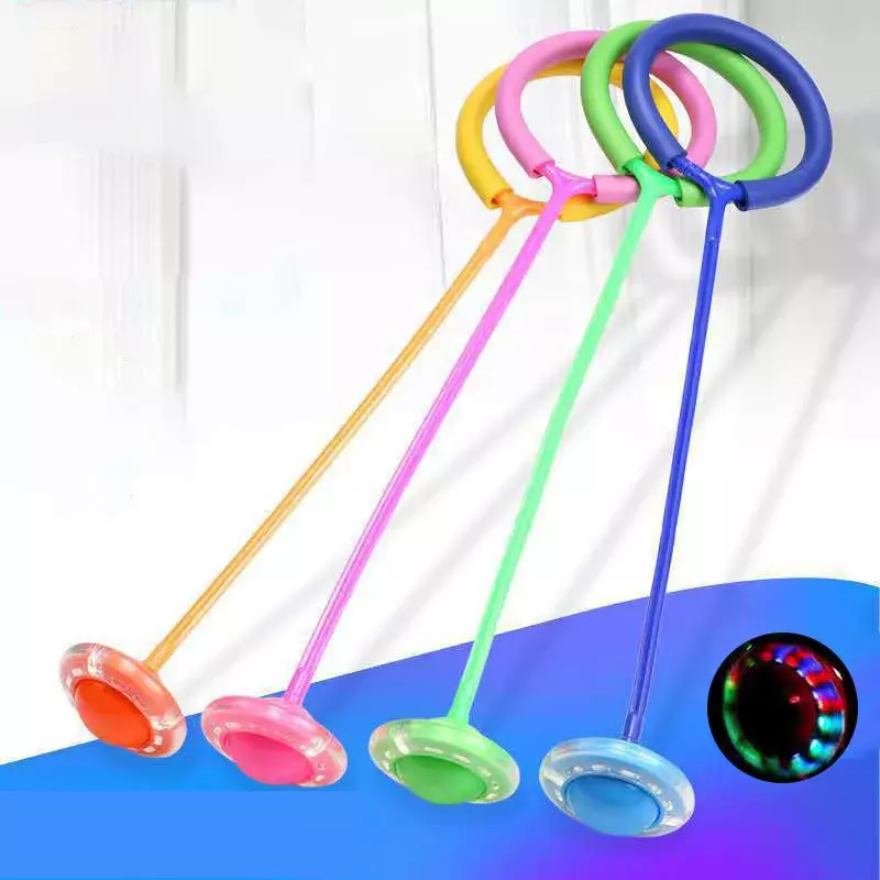 LED 플래시 점프 로프 공 어린이 야외 재미있는 스포츠 장난감, 어린이 점프 포스 반응 훈련 스윙 공, 자녀 부모 게임
