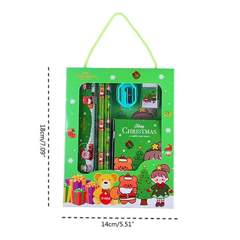 Рождественская сумка для подарков, канцелярские принадлежности, карандаши, рождественские тематические наборы канцелярских