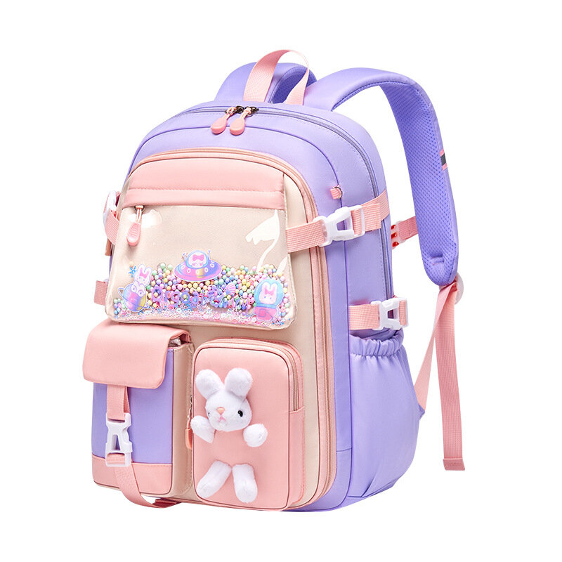 초등학생 여아용 학교 가방, 카와이 경량 어린이 가방, 방수 가방, 다채로운 여행 배낭 선물, 2023
