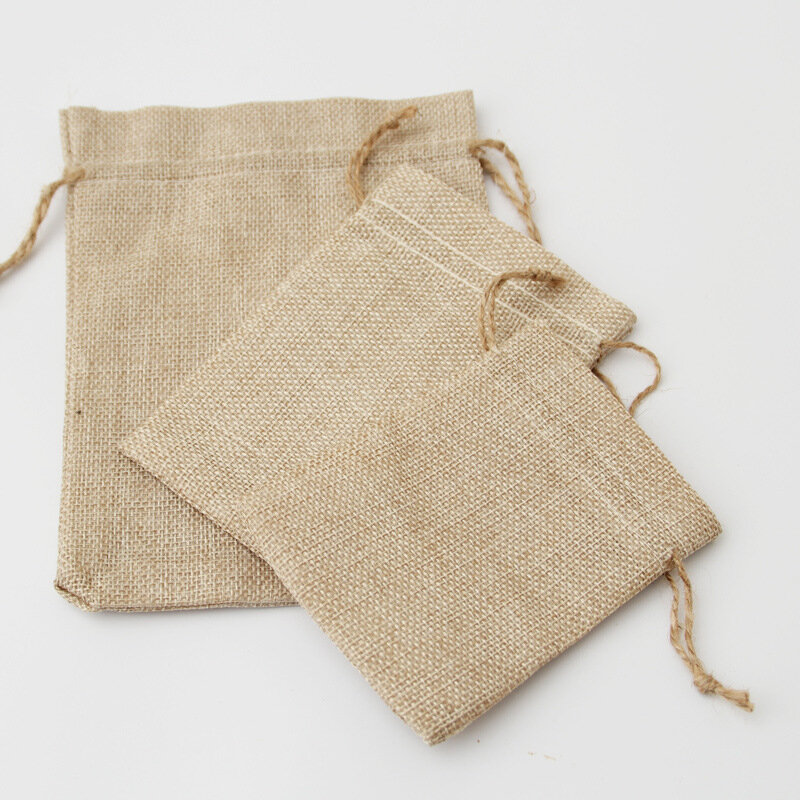 1pc borsa in tela di lino con coulisse borsa regalo in iuta confezione per gioielli organizzatore borsa per la conservazione bomboniere per bomboniere
