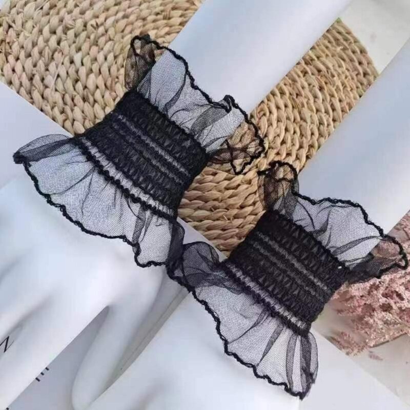 Cosplay Maid – poignets élastiques décoratifs, manchettes détachables assorties avec tout pour filles