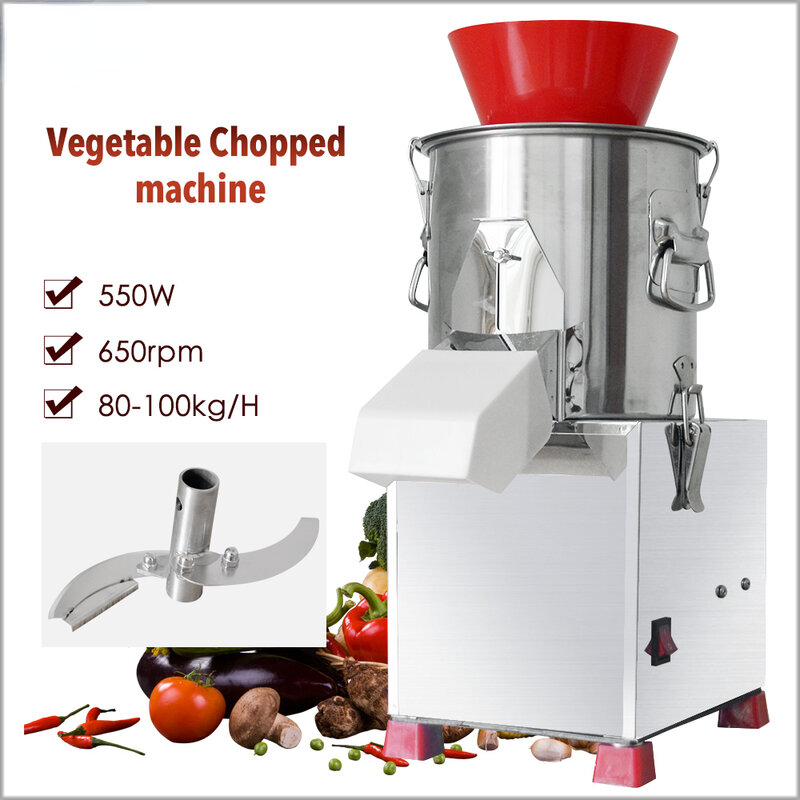 Máquina de corte vegetal, Chopper vegetal, fatiador, cortar repolho, alho-poró, pimentão, alho, beringela, 550W, 110V-220V, 100 kg/h