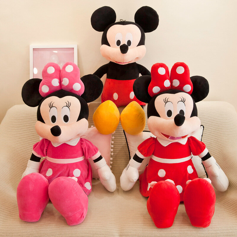 35cm Disney Mickey Mouse peluche Kawaii Anime Mickey Minnie farcito modelli di peluche decorazione bambole per bambini regalo di compleanno