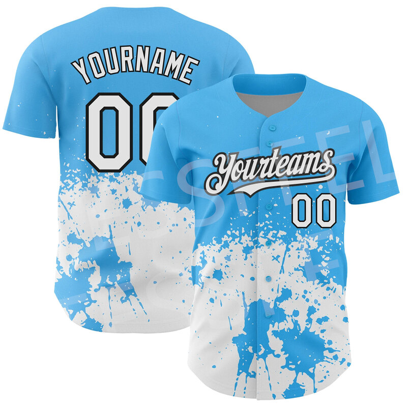 커스텀 이름 야구 셔츠, 팀 로고, 레트로 커스텀 3D 프린트, 캐주얼 빈티지 여름 하라주쿠 스트리트웨어, 반팔, 17