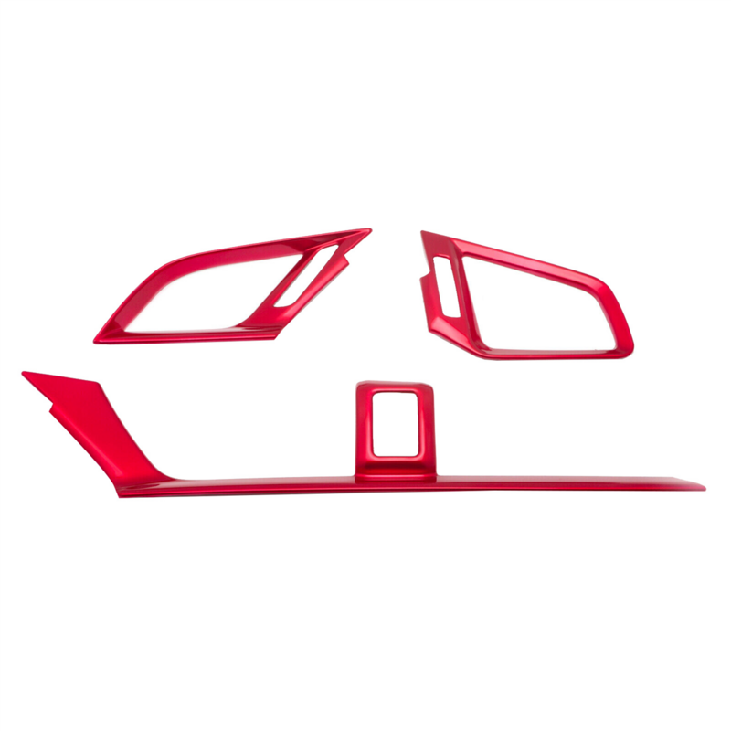 แผงหน้าปัดช่องแอร์เอซีสีแดงสำหรับ Honda Civic 2016-2021 10Th