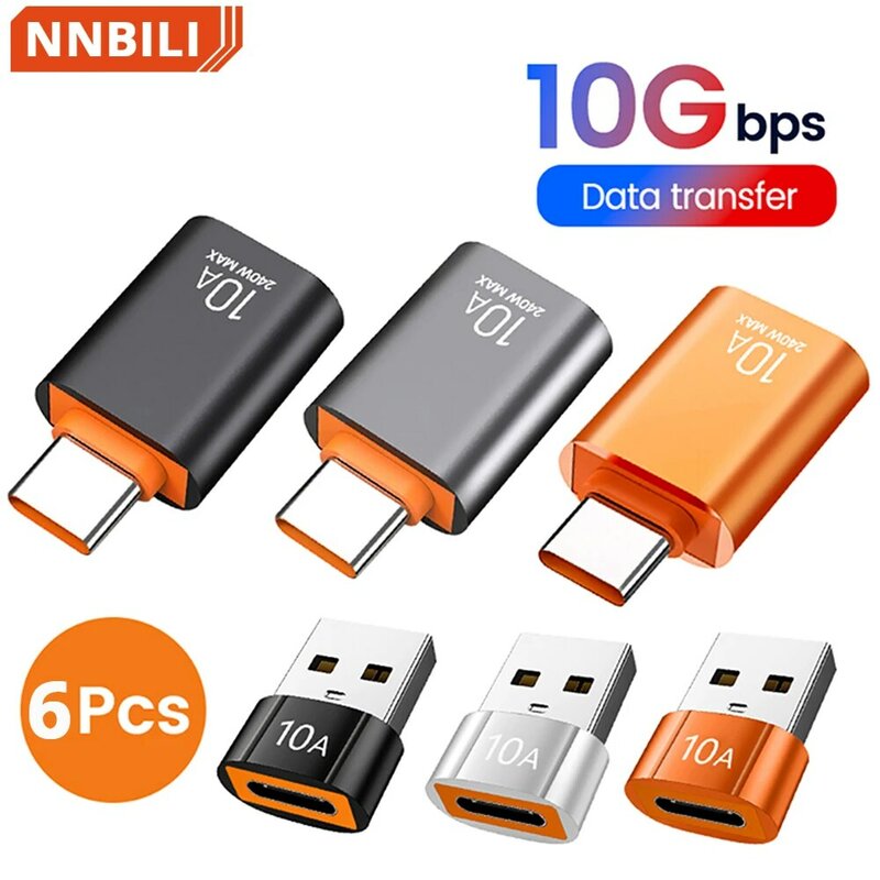 Adaptateur de données USB 3.0 Type C, convertisseur mâle vers femelle, connecteur OTG rapide, Macbook, Xiaomi, Samsung S20, 10A, OTG