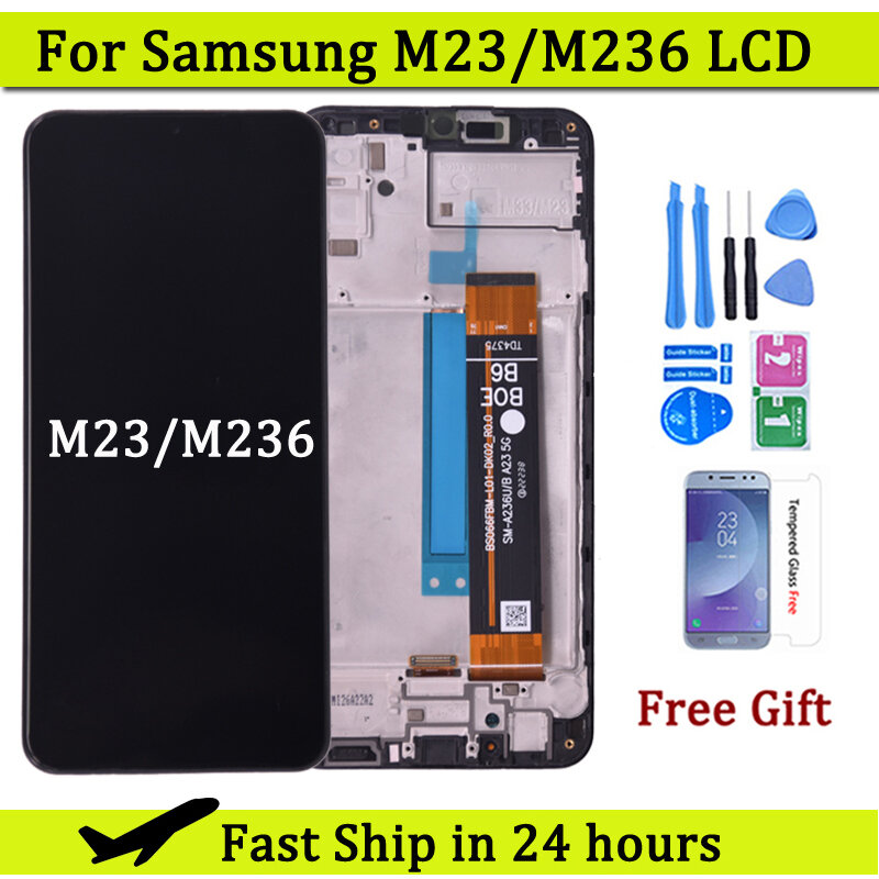 Layar LCD 6.6 inci, untuk Samsung M23 M236 layar LCD dengan Digitizer layar sentuh untuk Samsung SM-M236B, SM-M236B/DS