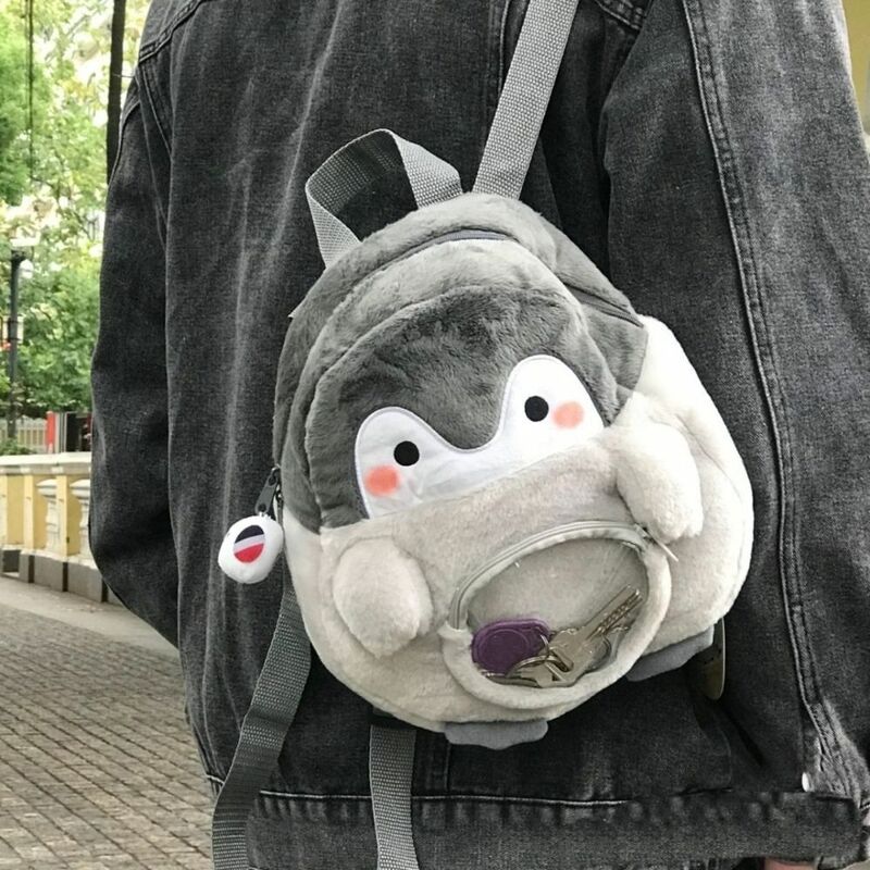 Lalki z kreskówek pluszowy plecak pingwin przenośny z zawieszką o dużej pojemności JK Lolita przezroczysta torebka na monety na zewnątrz
