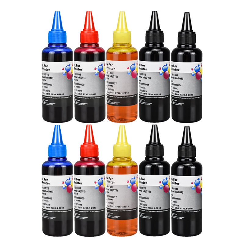 Kit de recharge d'encre à colorant universel, 4 couleurs, pour imprimante HP et Epson, pour Canon Brother