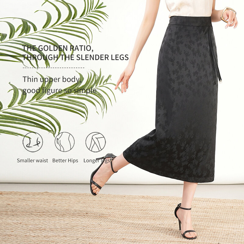 2024 new high-end ladies skirt casual clothing mid-waist net red skirt fashion design black pattern free shipping Korean version