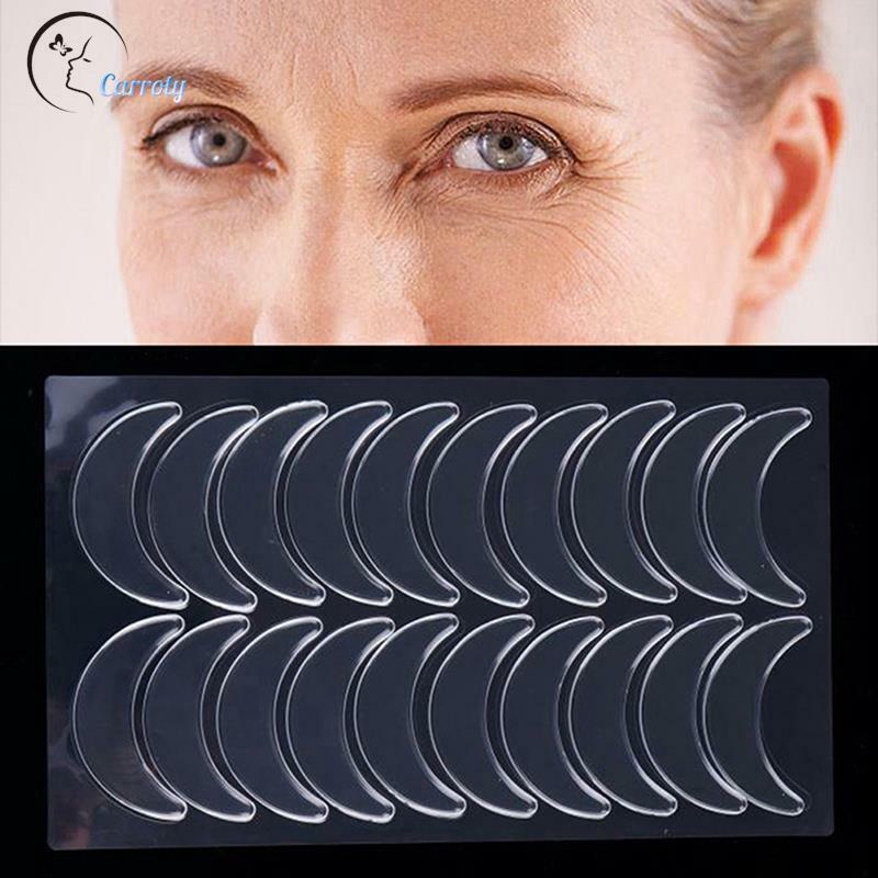 Almohadillas antiarrugas de silicona impermeables reutilizables, parches para los ojos, pegatinas para el cuidado de la piel de los ojos, 10 pares