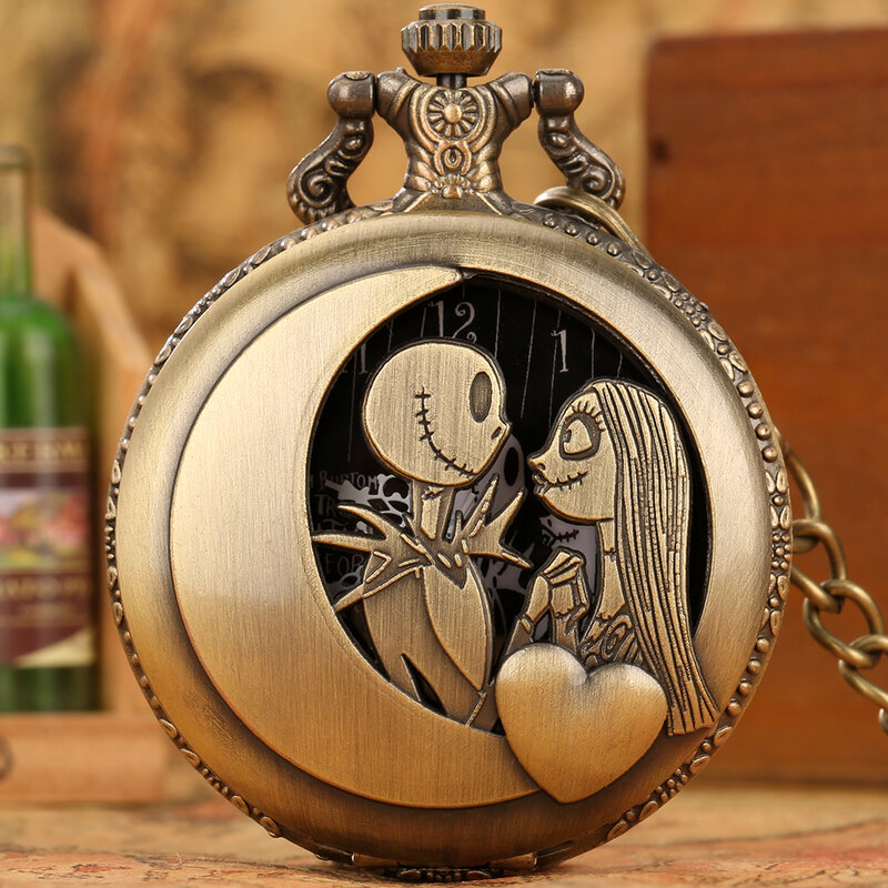 Punk Vintage bronzo quarzo orologio da tasca regalo uomo donna stile antico numeri arabi quadrante collana ciondolo catena orologio bambini