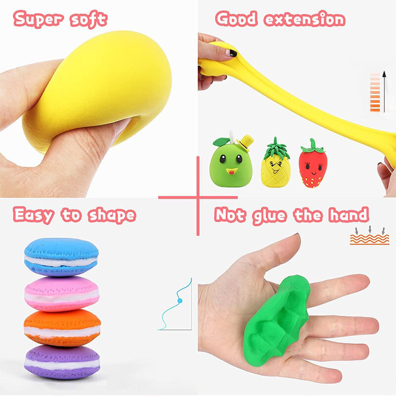 36 Farben super leichter Ton luft trockenes Polymer Modell ier masse mit 3 Werkzeugen weichen kreativen pädagogischen Schleim DIY Spielzeug für Kinder Geschenke